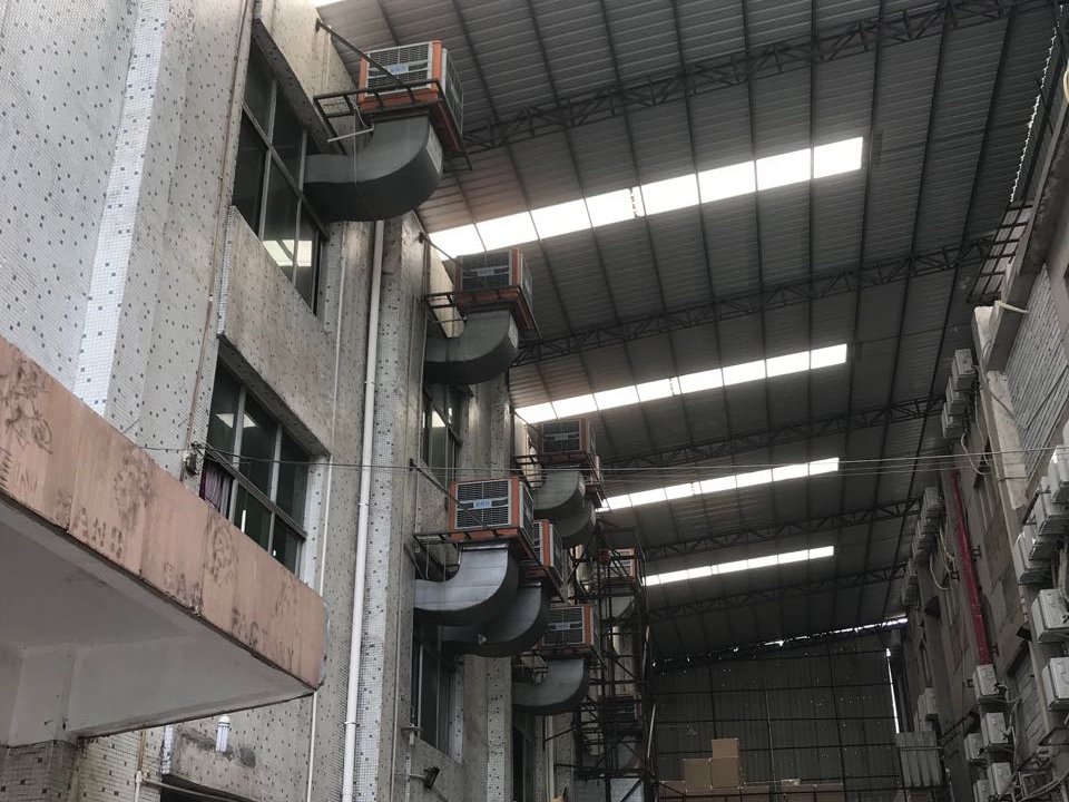手袋廠針車車間環(huán)?？照{(diào)降溫工程
