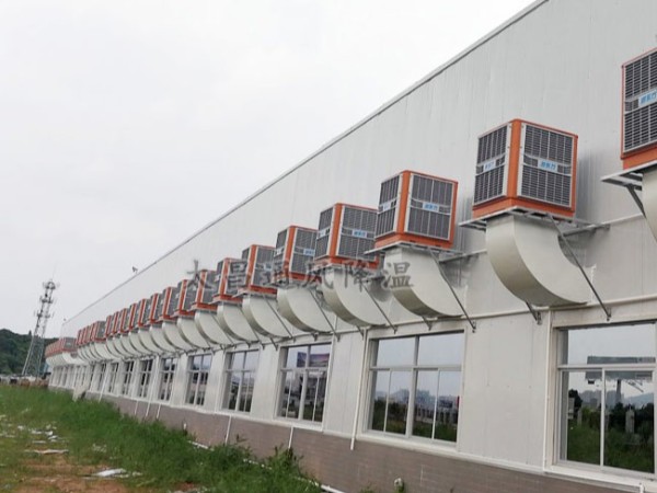 河南某皮革廠環(huán)保空調(diào)及工業(yè)大風扇通風降溫案例
